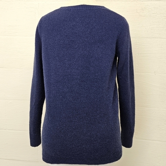 Woolrich Crewneck Hunting Dog Sweater in Blue and White Wool Blend Size Small - Picture 4 of 9